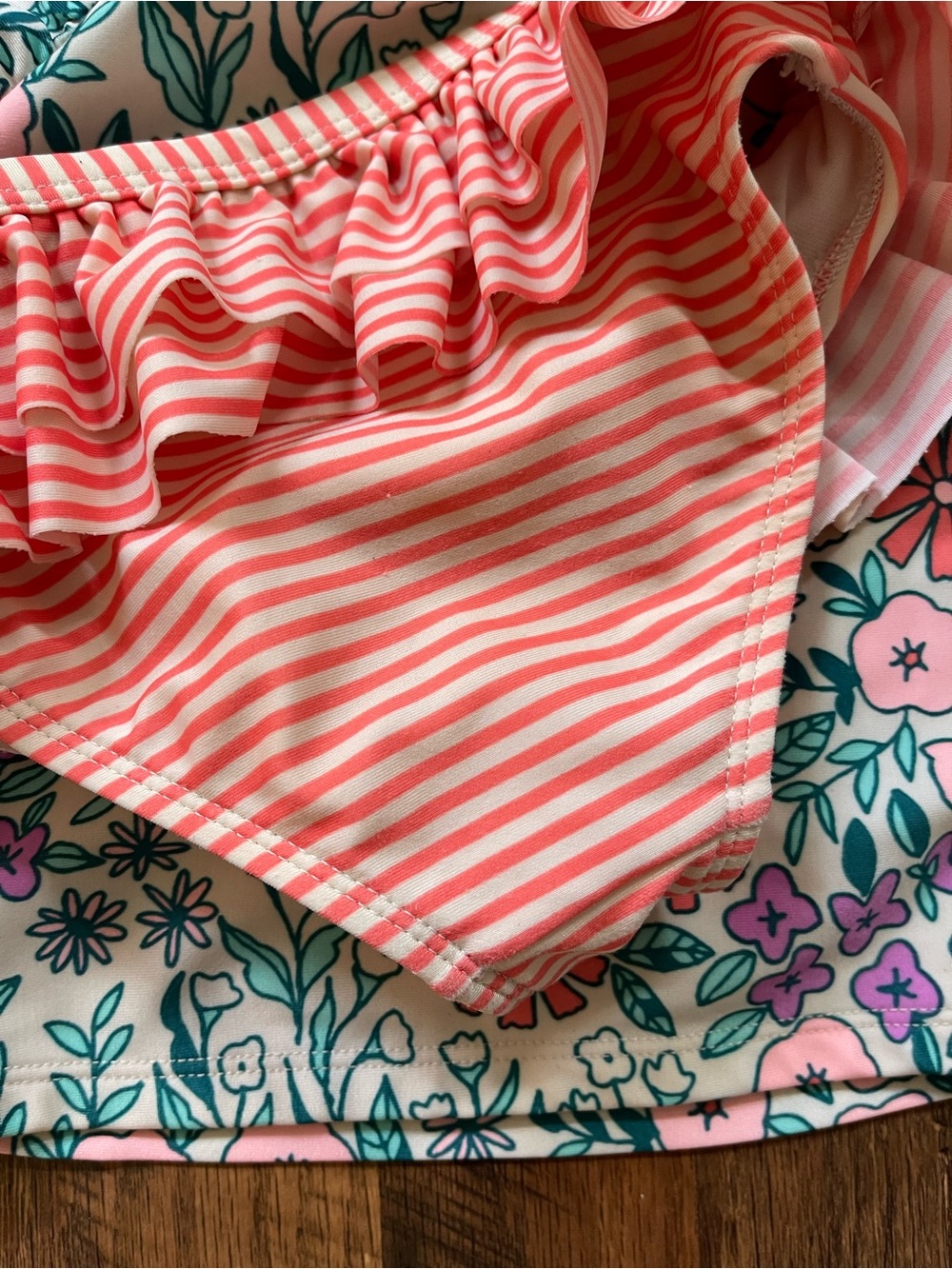 Girls Long Sleeve Rash Guard Swim Set - Floral & Strawberry - Picture 7 of 7